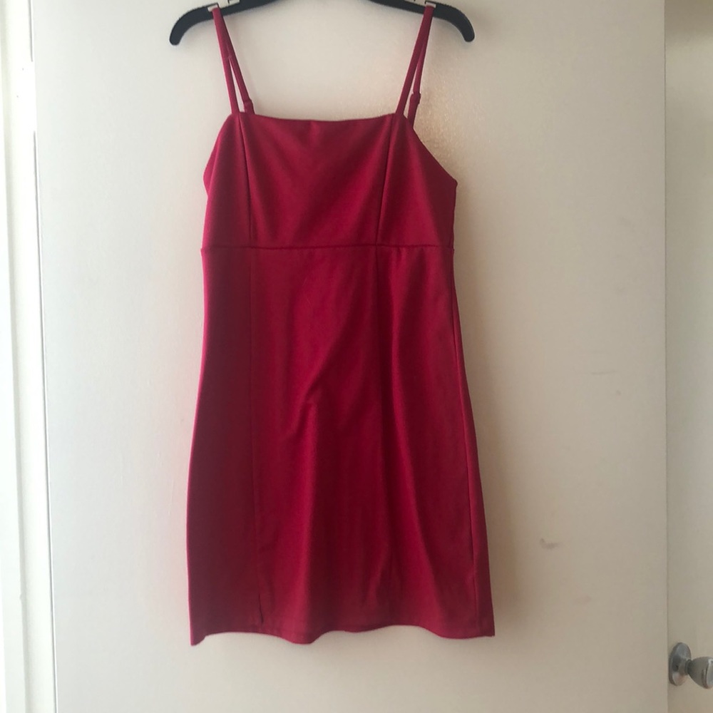 Hot pink mini dress